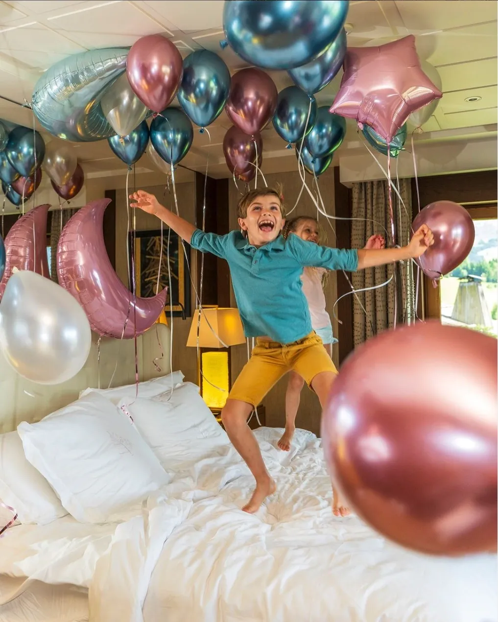 Arche organique ballons pastel baby shower