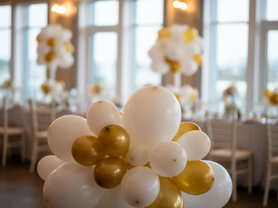 Décoration ballons mariage élégant