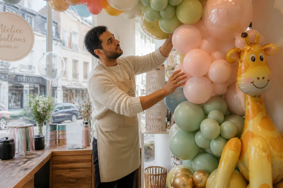 Photo de Décorateur pour une composition de ballons thématique pour enfant à Cergy