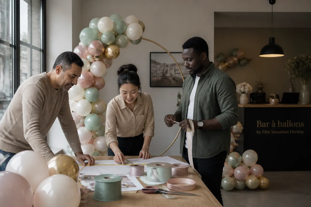 Photo de Devis pour une décoration complète avec arche et ballons hélium pour un événement professionnel à Saint-Ouen-l'Aumône